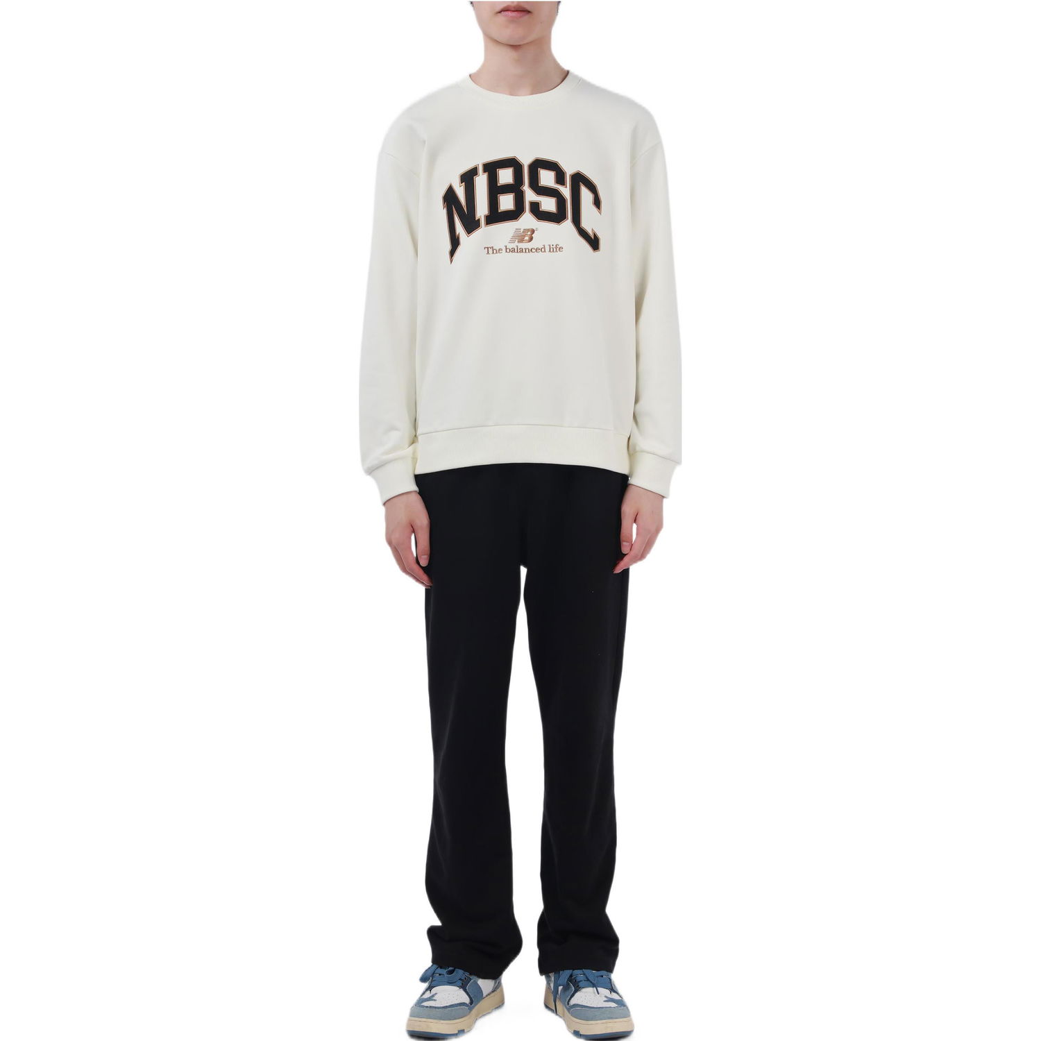 Mikina New Balance Sweatshirt Biela | 5CC44333-IV, 0