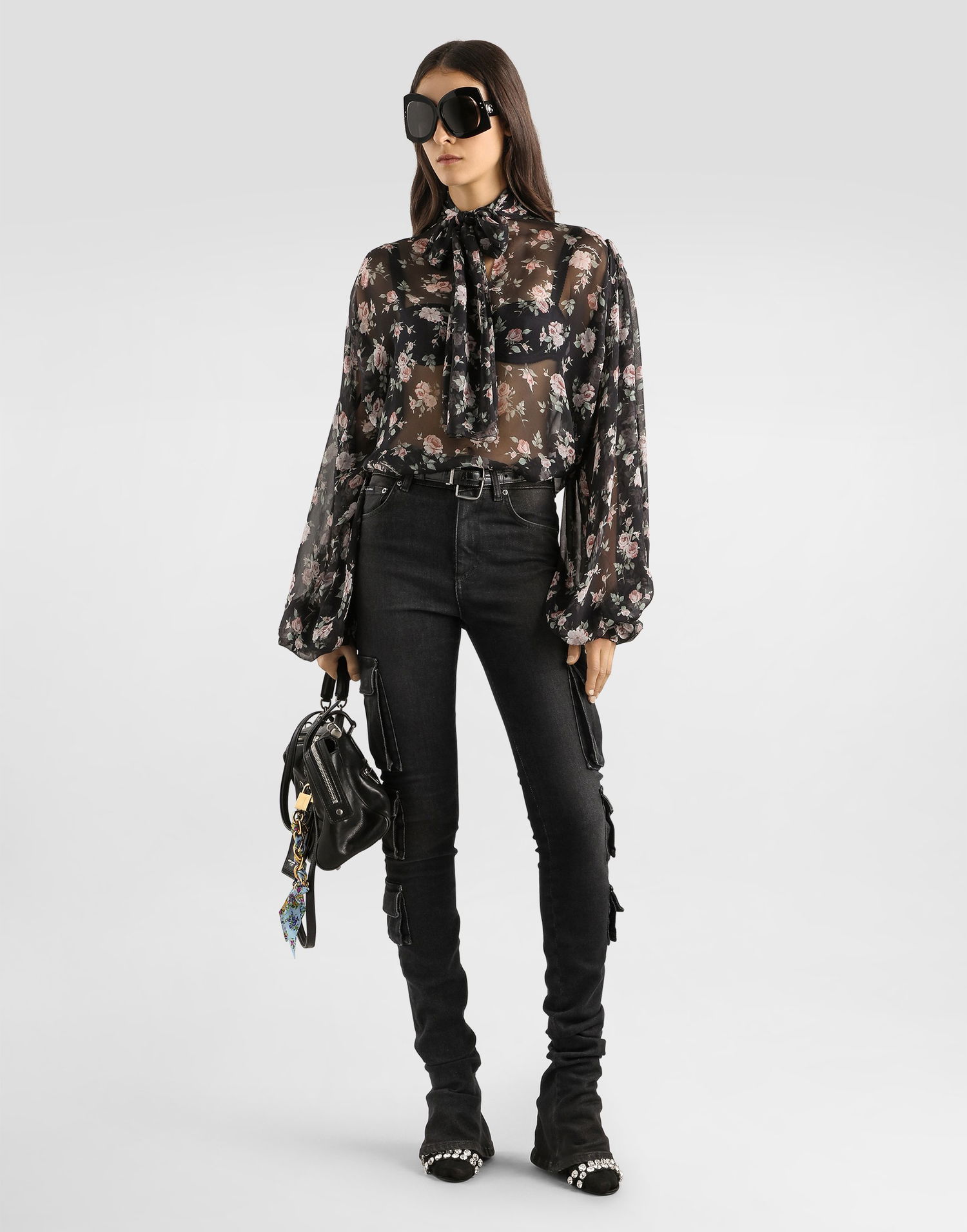 Džínsy Dolce & Gabbana Denim Cargo Flared Trousers Čierna | FTDHKDG8OS3S9001, 1