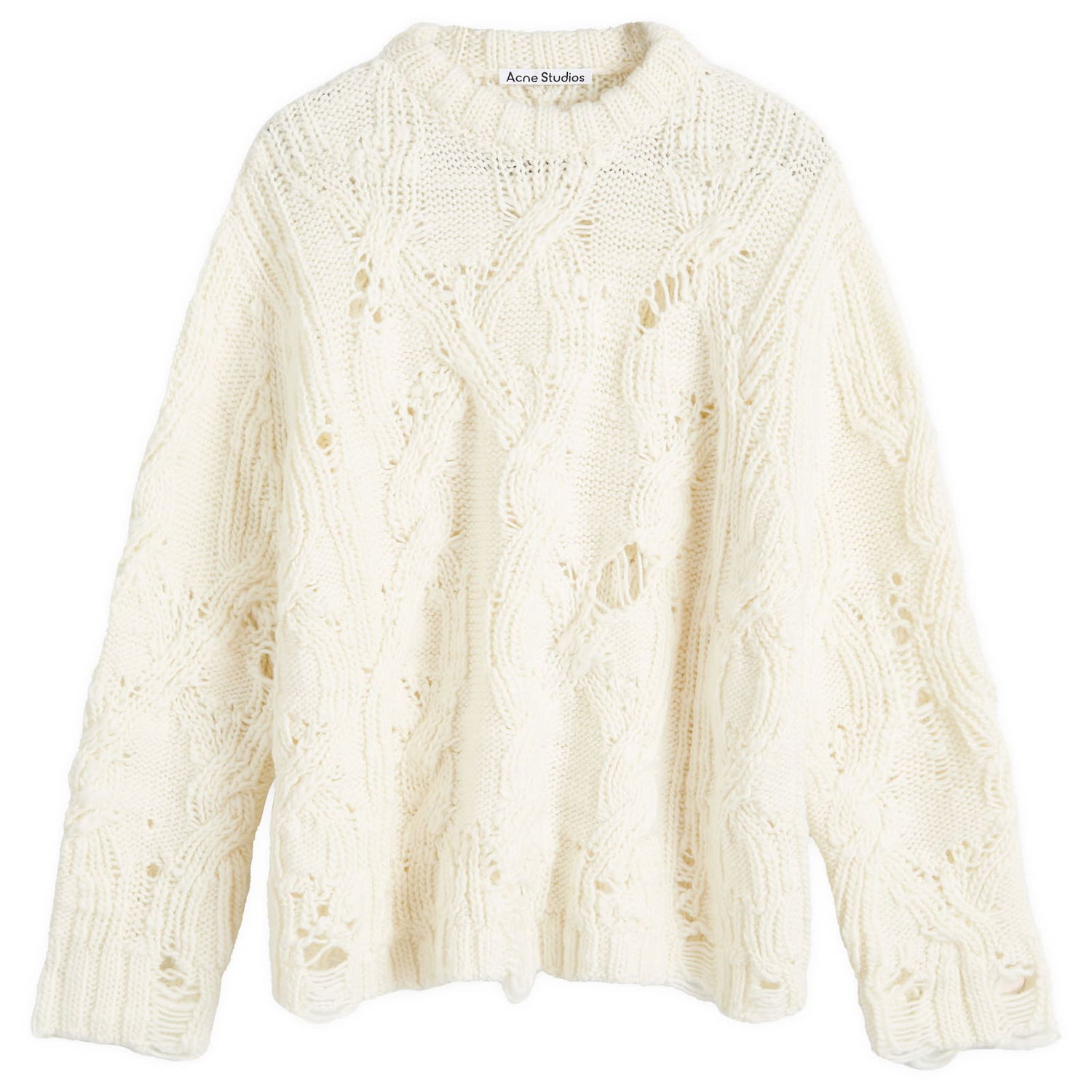 Sveter Acne Studios Cable Knit Sweater Béžová | A60522-BSI, 0