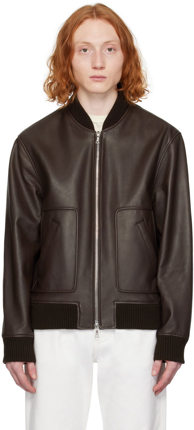Bunda Officine Générale Cesar Leather Jacket Hnedá | S24MLTR551PRE, 0