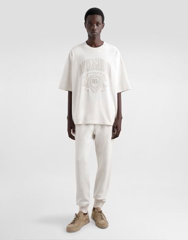 Tričko Dolce & Gabbana Dolce & Gabbana Cotton T-Shirt with Embroidered Crest Logo Biela | G8SH6ZG7O2HA4567, 1