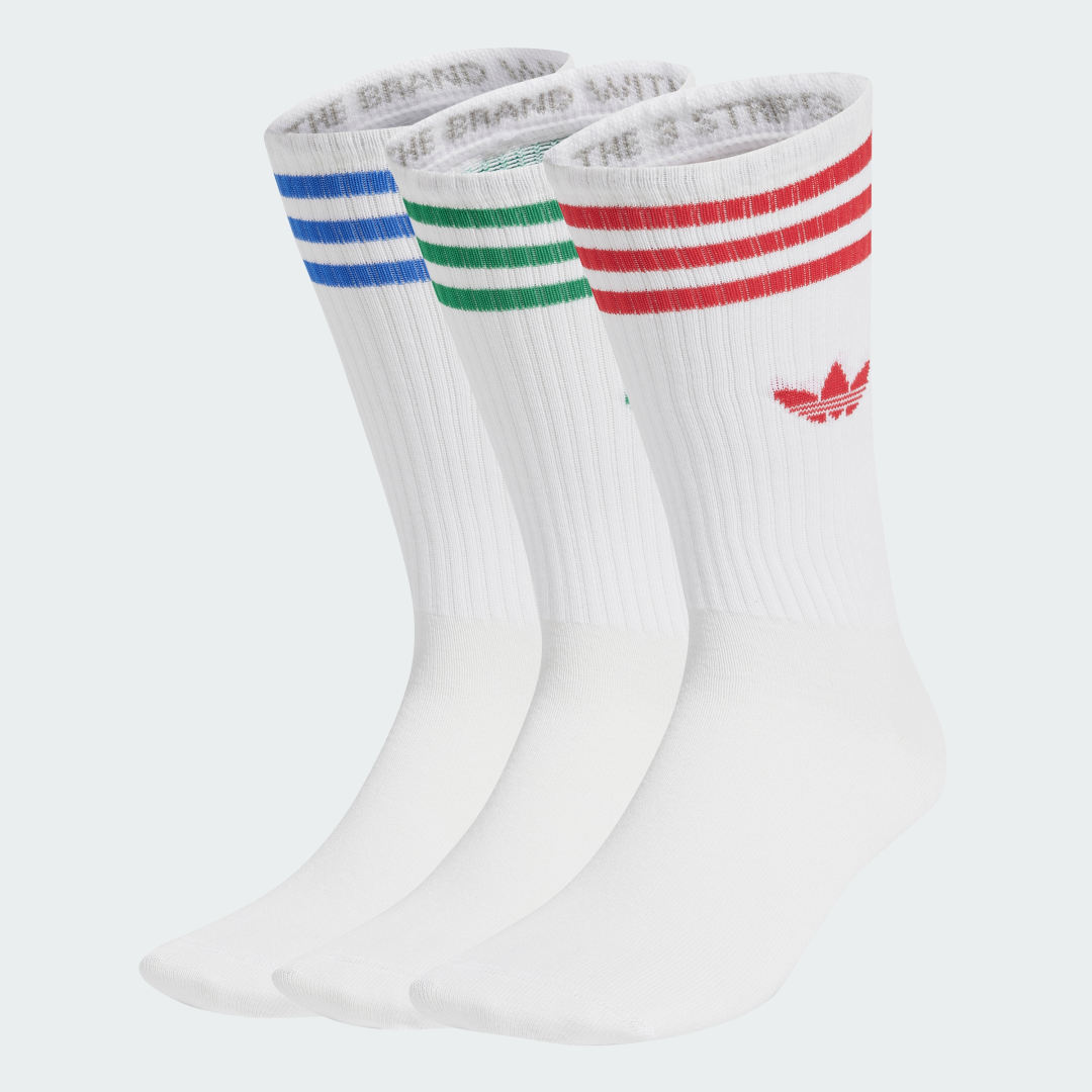 Ponožky adidas Performance 3 Pairs Solid Crew Socks Biela | JJ1984, 1