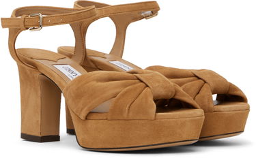 Doplnky Jimmy Choo Jimmy Choo Heloise 80 Suede Heeled Sandals Hnedá | HELOISE 80, 3