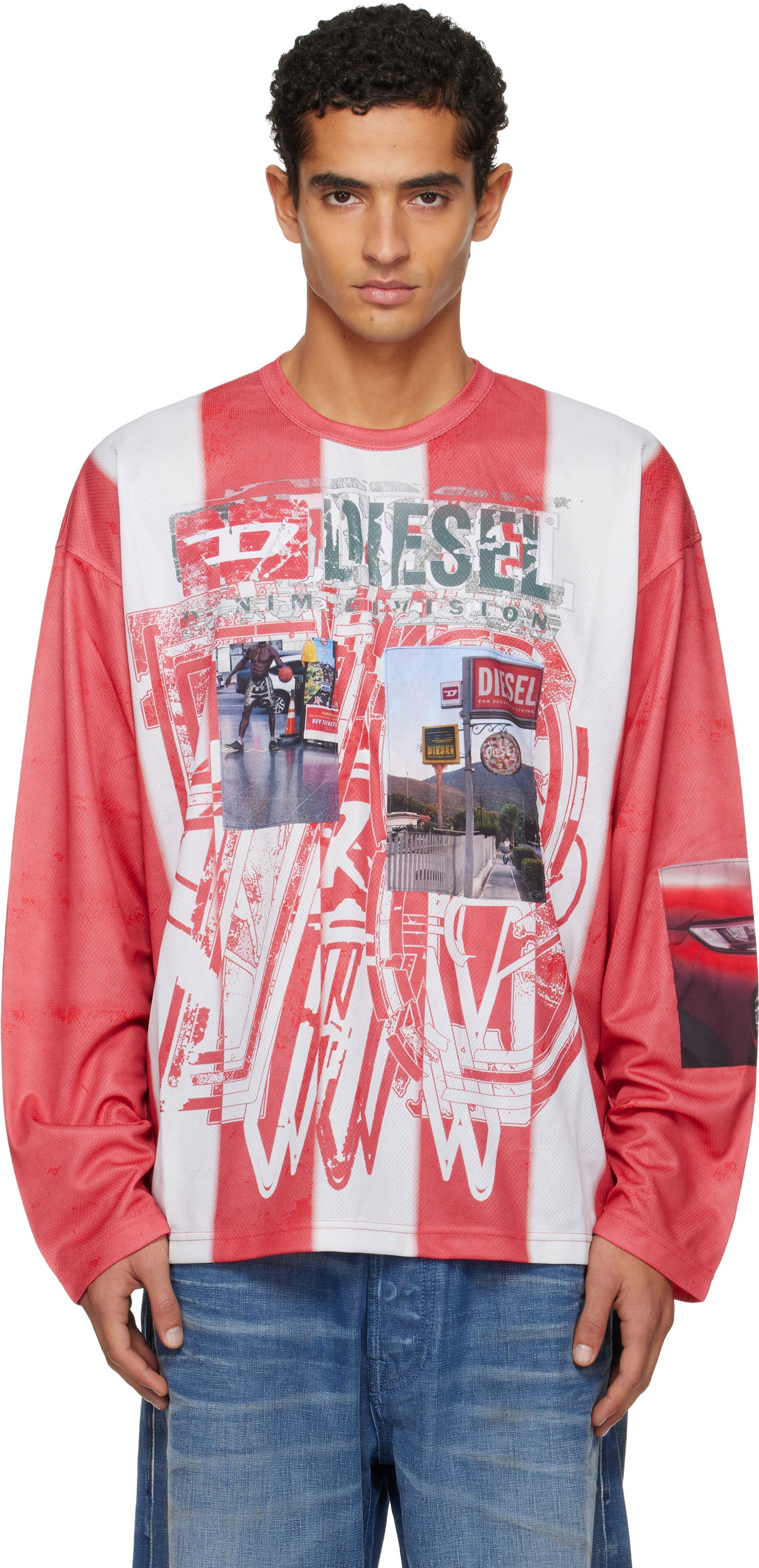 Tričko Diesel T-Ruby Striped Graphic Long Sleeve T-Shirt Rôznofarebný | A19539-0LKCC-42AA, 0