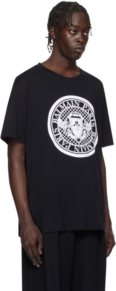 Tričko Balmain Black 'Coin' Graphic T-Shirt Čierna | EH1EG010BB17, 1