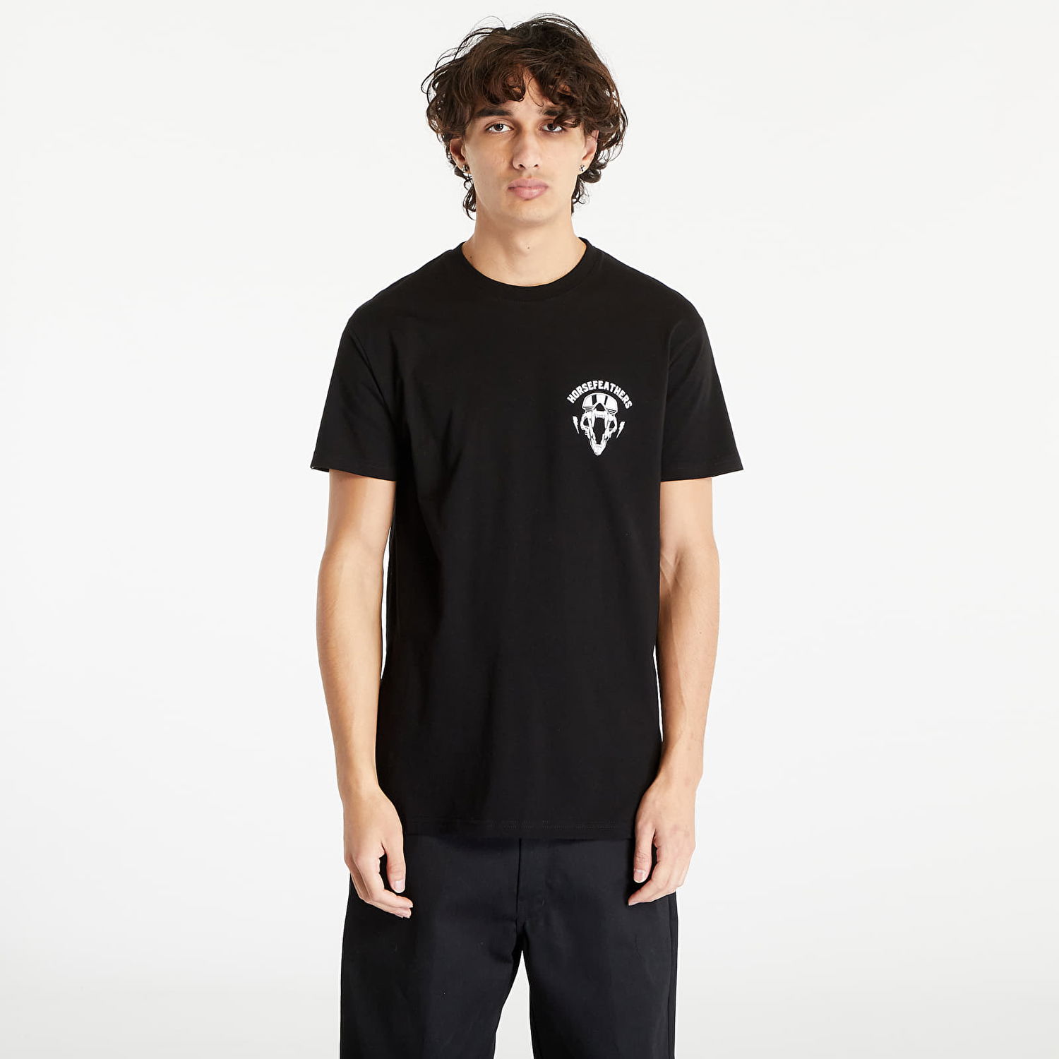 Tričko Horsefeathers Bear Skull T-Shirt Čierna | SM1333A, 0