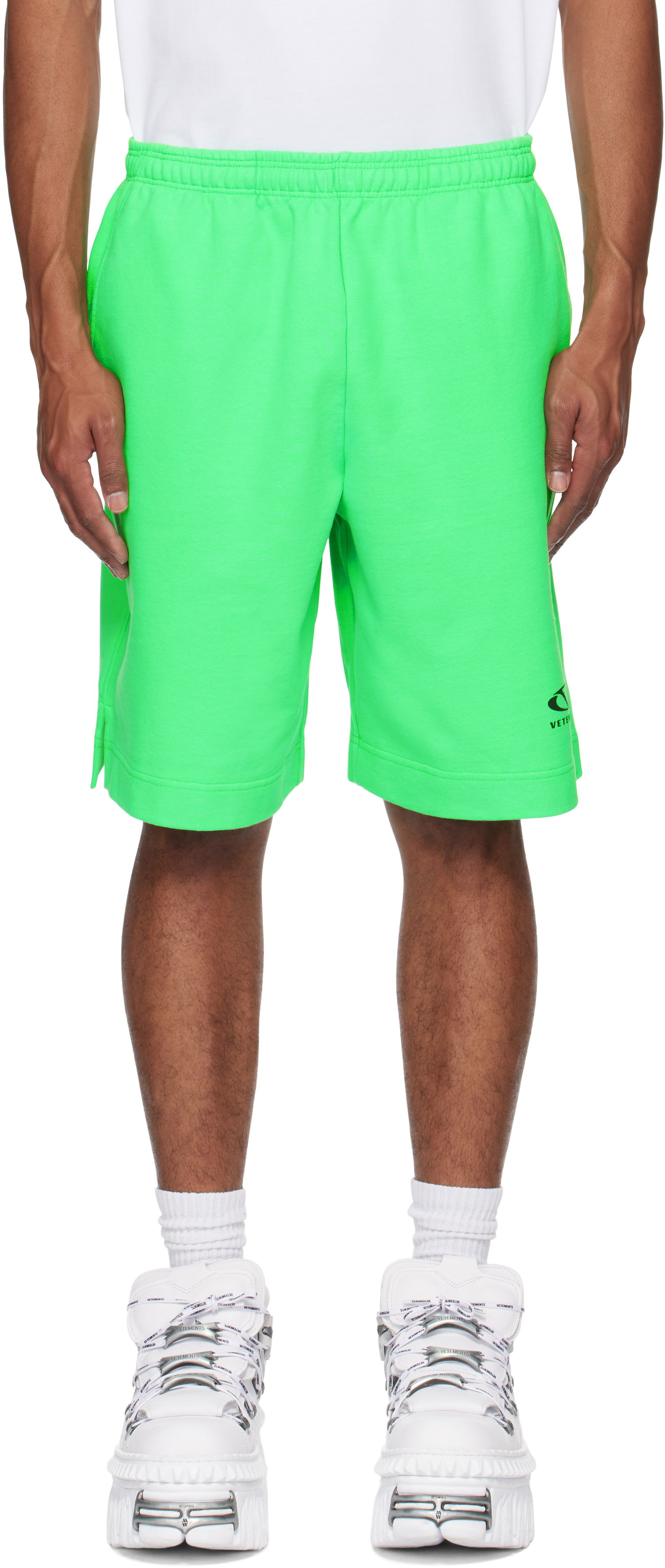 Šortky VETEMENTS Oval Logo Sweatshorts Zelené | UA66SS600E, 0