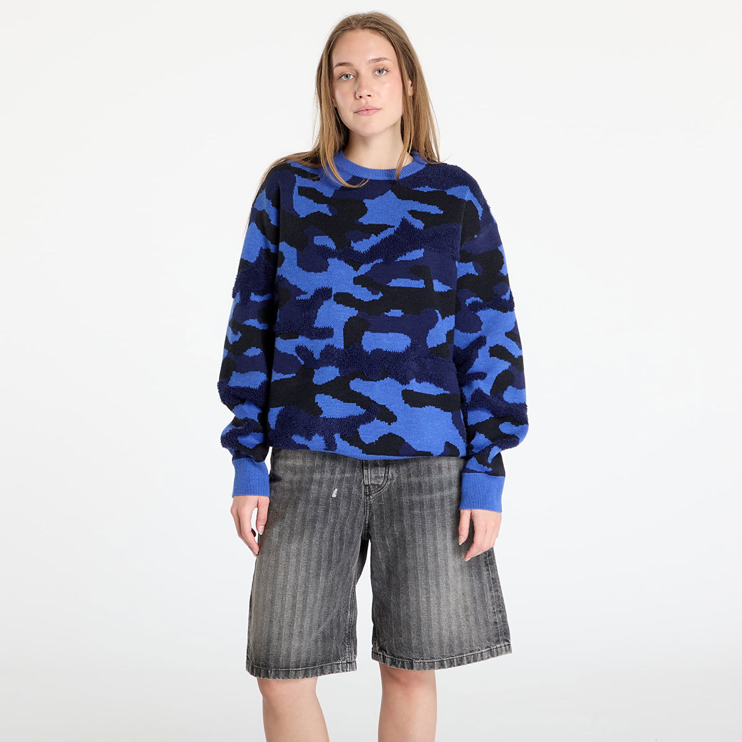 Sveter Dime DIME Camo Chenille Knit Sweater Modrá | DIME2SP254MAR, 1