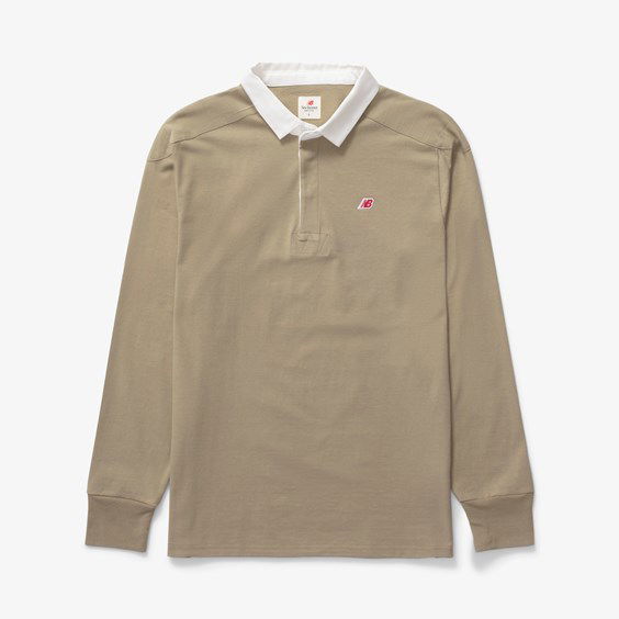 Polo tričko New Balance Made In Usa Long Sleeve Polo Béžová | MT33545TCO, 0