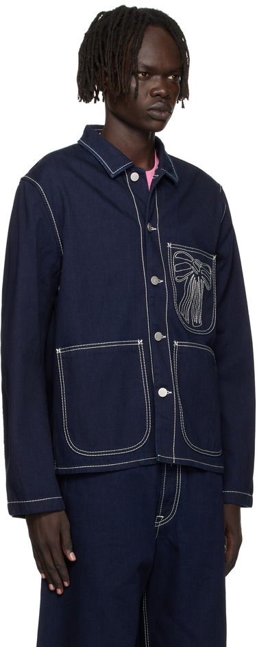 Bunda Acne Studios Acne Studios Embroidered Denim Jacket Navy | C90204-, 1
