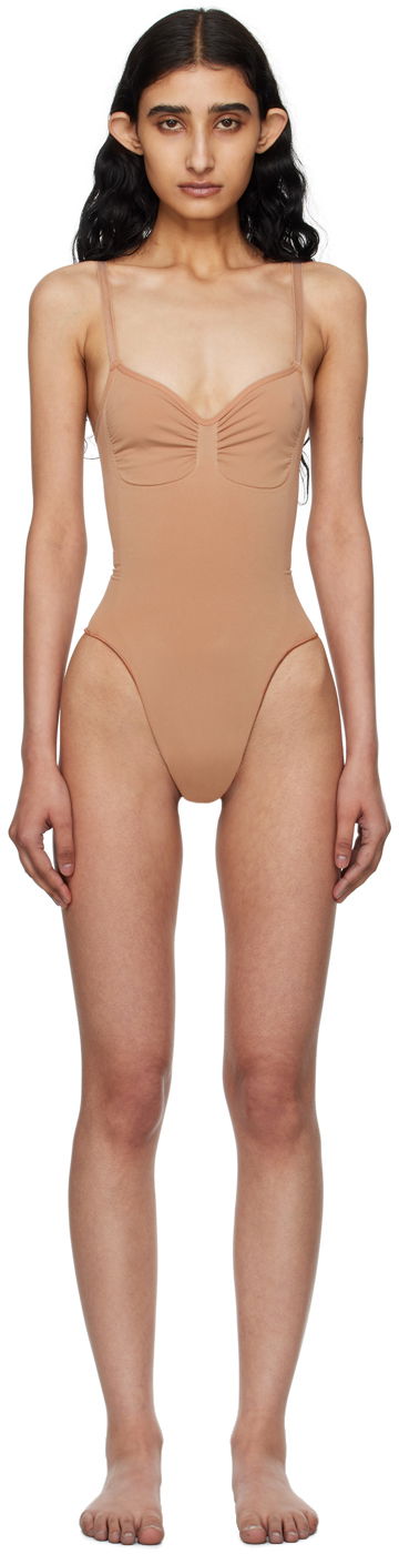 Body SKIMS Seamless Sculpt Low Back Thong Bodysuit Béžová | BD-THG-3371, 0