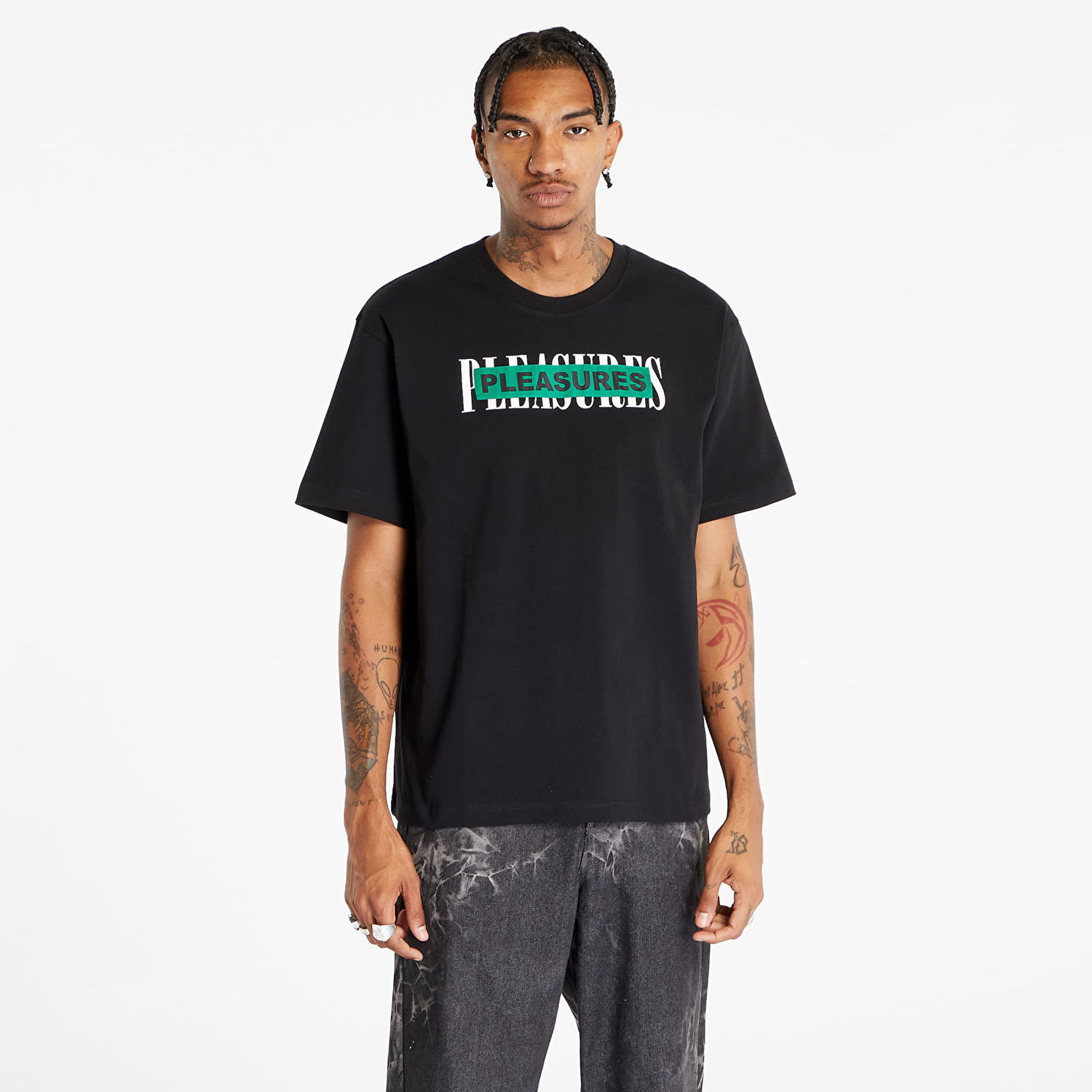 Tričko Pleasures Doubles Heavyweight Short Sleeve Tee Black Čierna | P23F030 BLACK, 0
