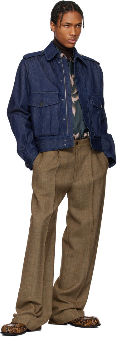 Bomber bunda Dries Van Noten Dries Van Noten Cropped Denim Jacket Modrá | 251-020533-1562, 3