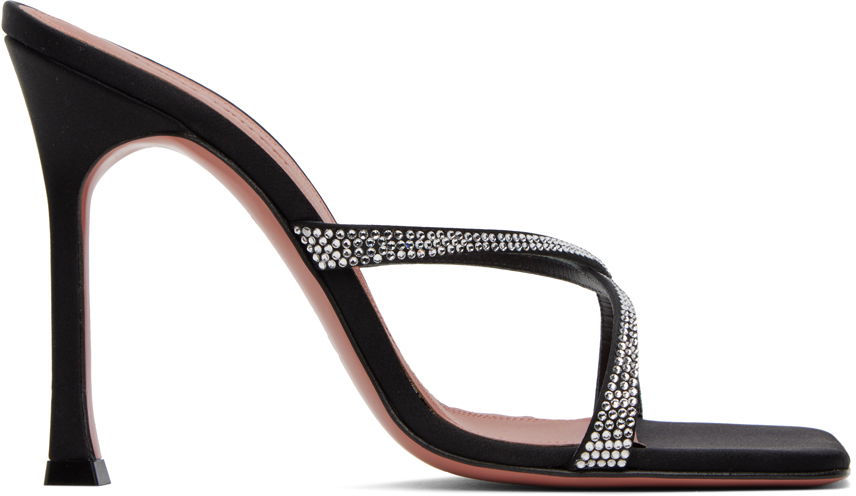 Doplnky Amina Muaddi Amina Muaddi Adriana Crystal Slipper Heeled Sandals Čierna | ADRIANA CRYSTAL SLIPPER SR SLIPP, 0