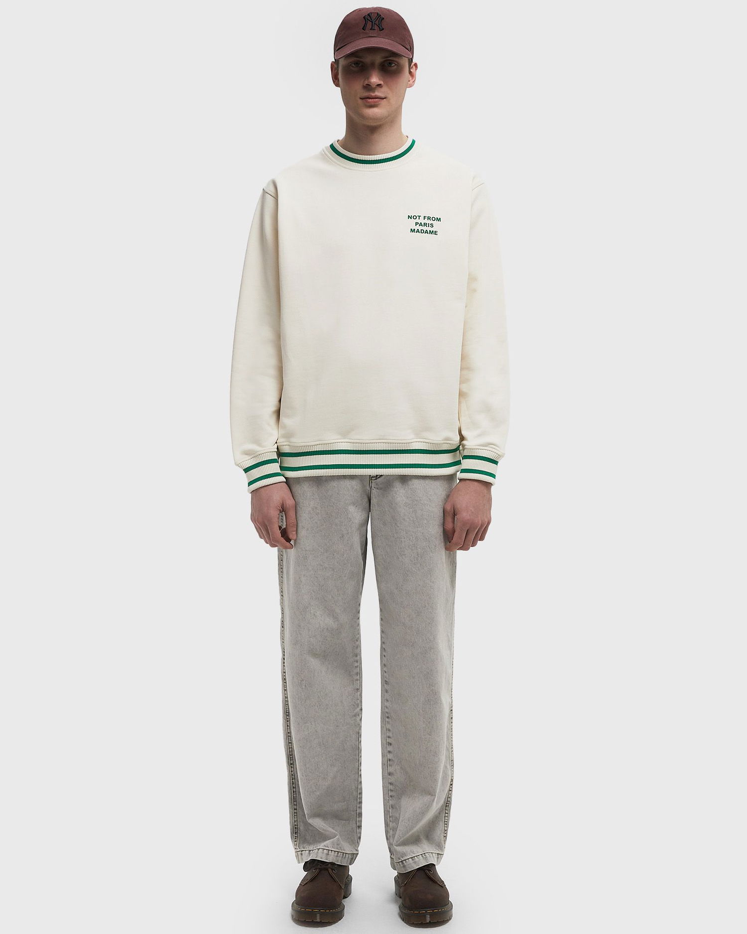 Sveter Drôle de Monsieur Drole de Monsieur Le Sport Slogan Sweatshirt Biela | F-SW140-CO127-CM, 1