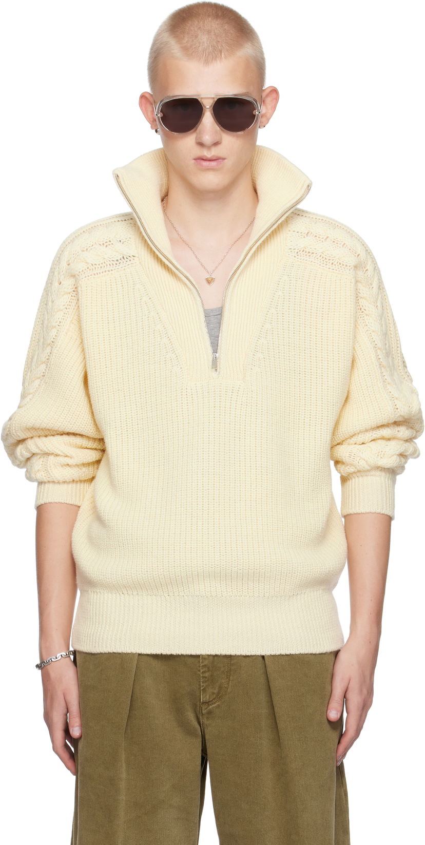 Sveter ISABEL MARANT Lenz Sweater Biela | PU0610HA-B4L01H