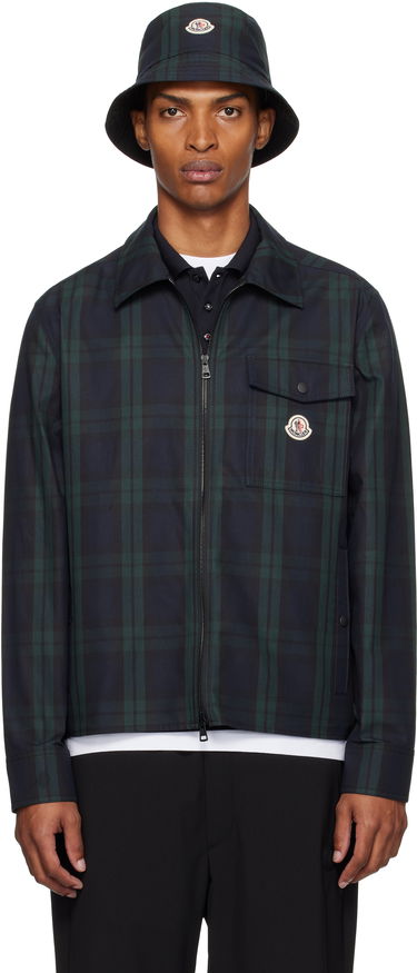 Košeľa Moncler Moncler Checked Cotton Gabardine Overshirt Zelené | K20912F00007M7484, 0