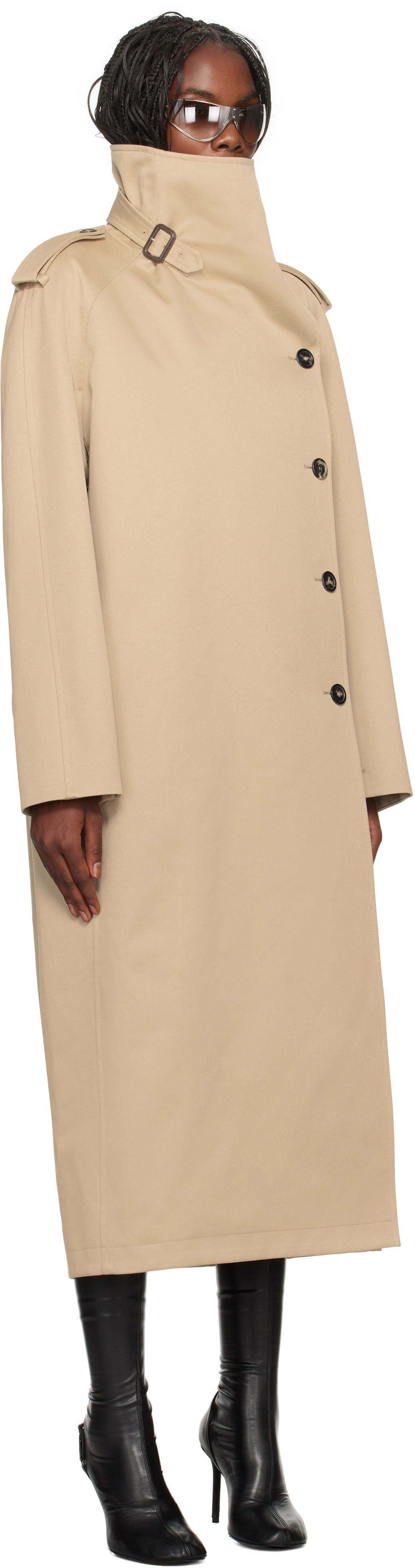 Courrèges Long Oblique Trench Coat