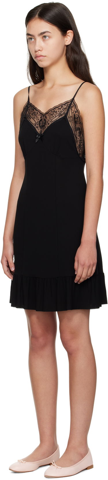 Šaty Acne Studios Lace-Trim Strap Minidress Čierna | A20829-, 3