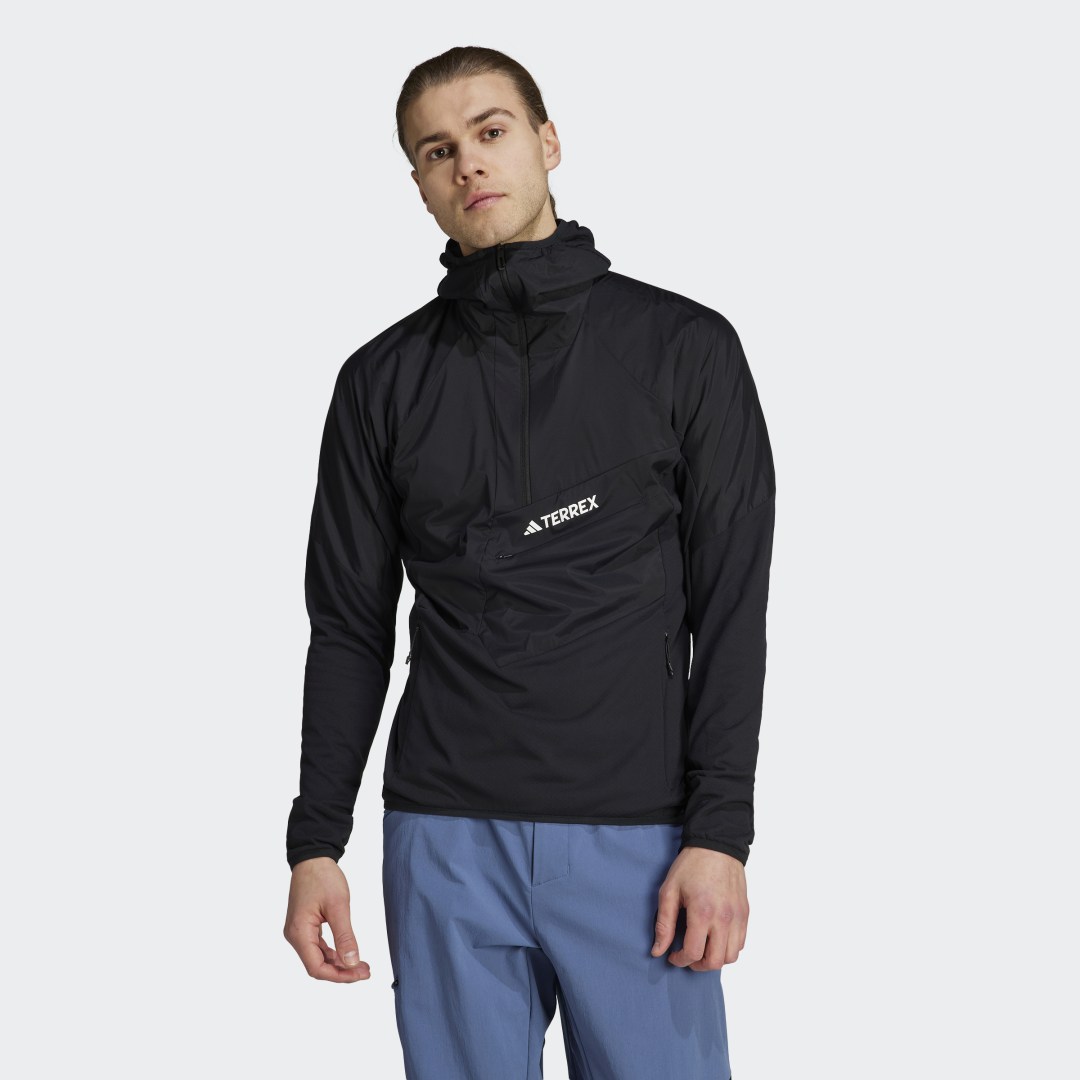 Mikina adidas Performance Terrex Techrock Ultralight 1/2-Zip Hoodie Čierna | HJ7363, 1