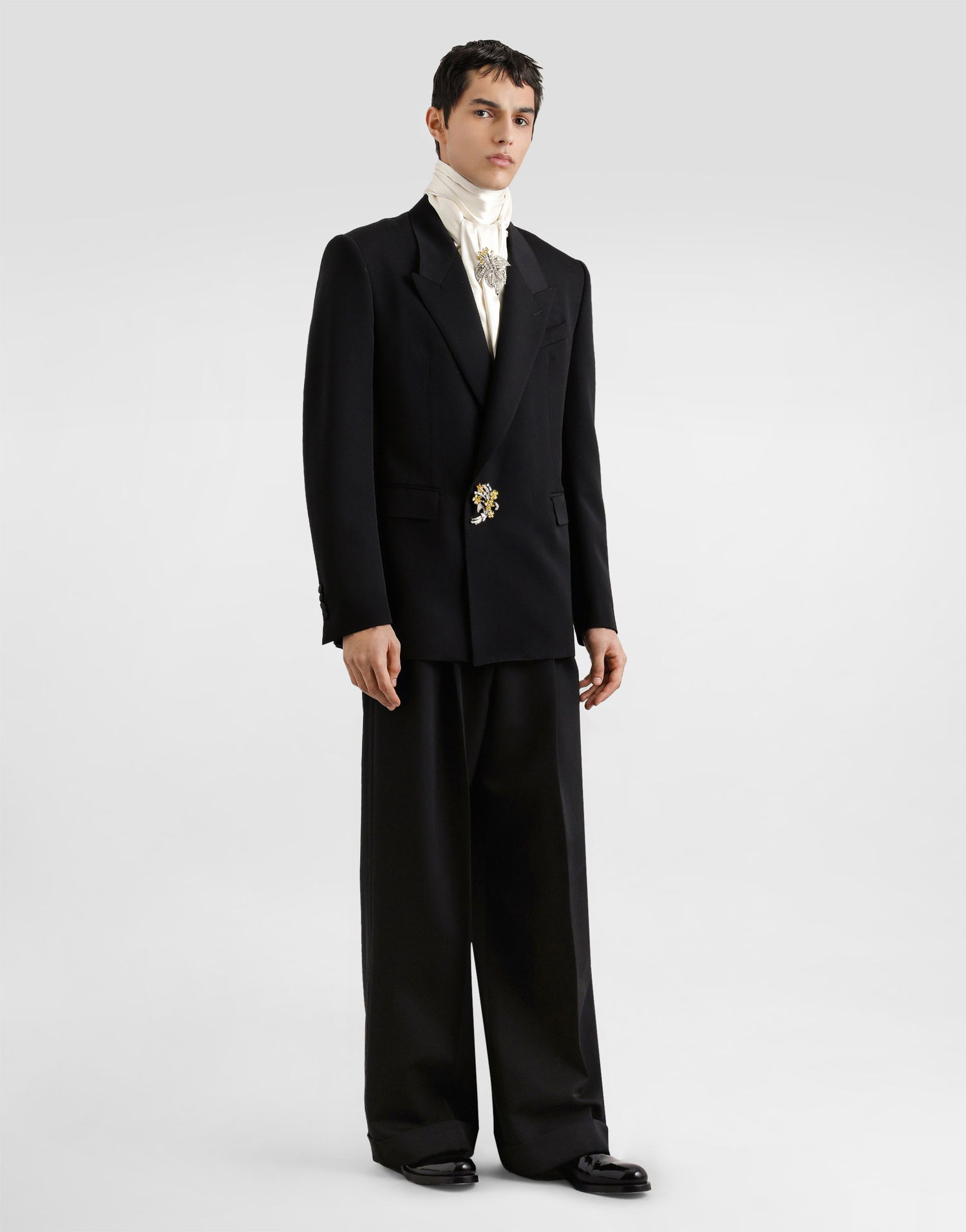 Bunda Dolce & Gabbana Dolce & Gabbana Double-breasted Wool Gabardine Jacket Čierna | G2VS9ZFU21EN0000, 1