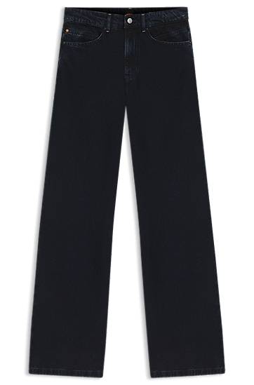 Džínsy BOSS Wide-leg rigid denim jeans Čierna | 50548454