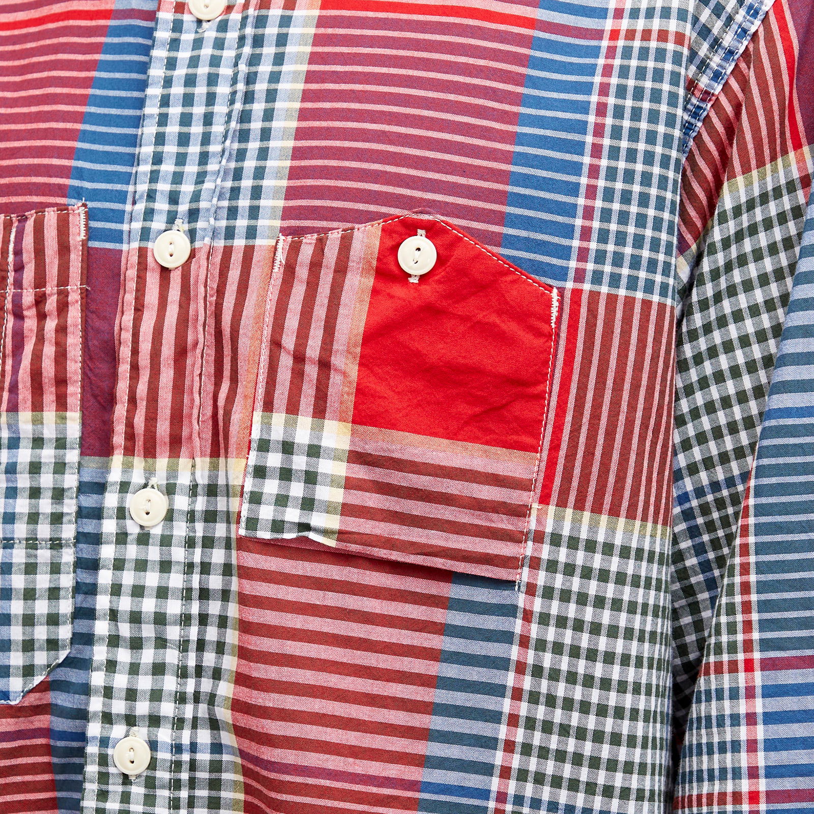 Engineered Garments Popover BD Shirt, Madras Plaid, Size Large