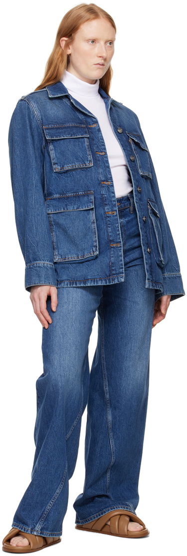 Bunda Anine Bing Alden Denim Button-Up Jacket Modrá | A-01-7188-497, 3