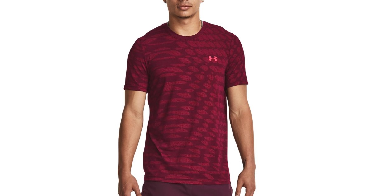 Tričko Under Armour HeatGear Seamless Ripple Tee Vínová | 1379281-600, 1