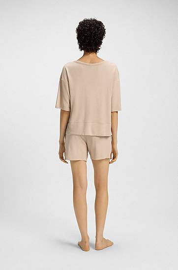 Sveter BOSS Ribbed Sweatshirt Béžová | 50540029, 1