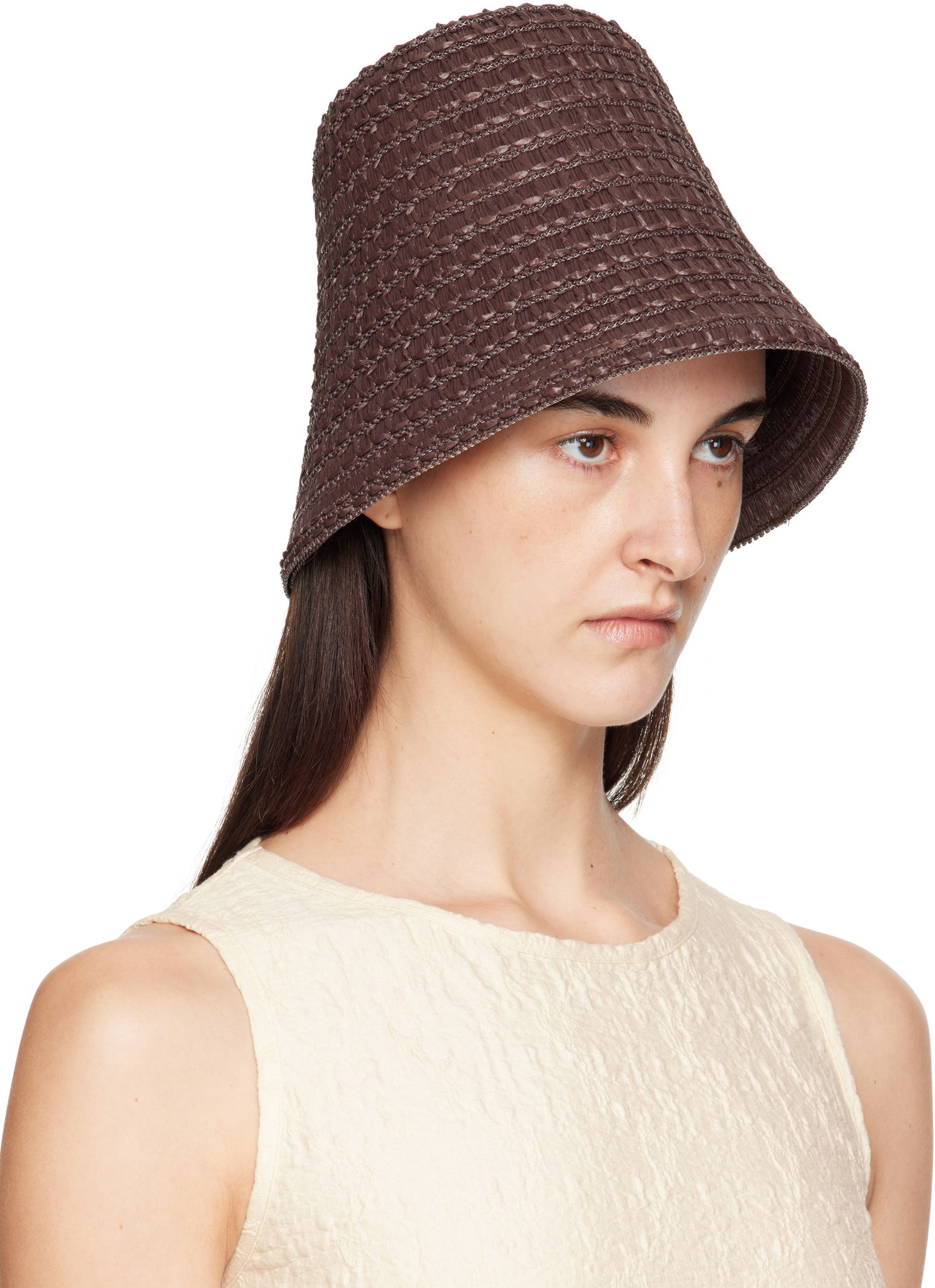 Klobúk Max Mara Max Mara Wainer Woven Beach Hat Hnedá | 2514571052600, 1