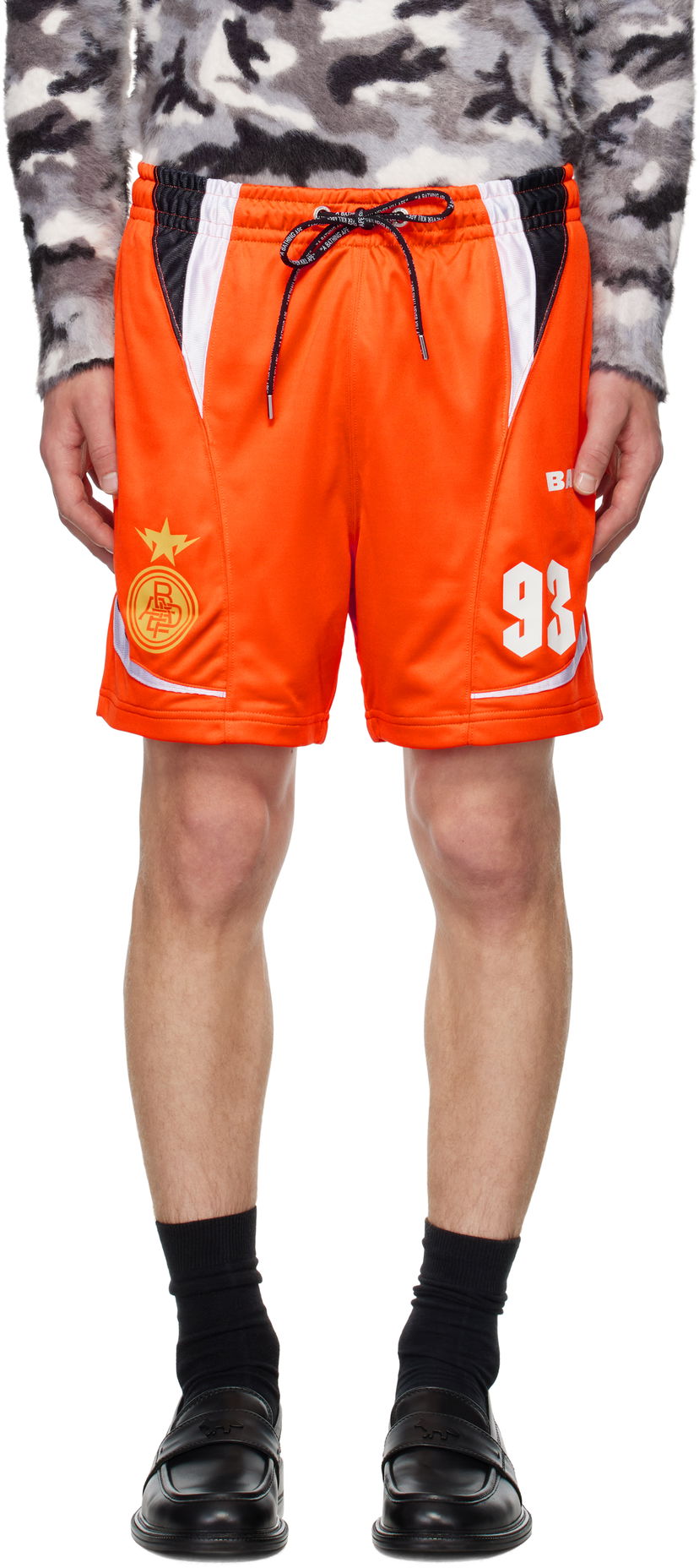 Šortky BAPE Multi Logo Soccer Shorts Oranžová | 001SPK801303M