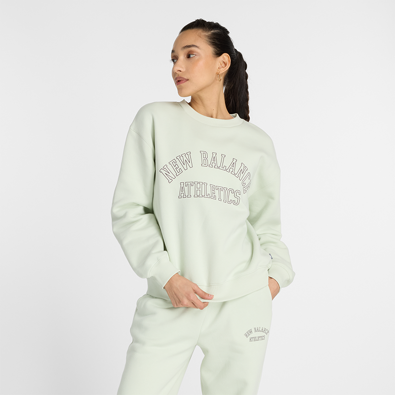 Mikina New Balance Athletics Logo Green Sweatshirt Zelené | NBWT43516NUM, 0