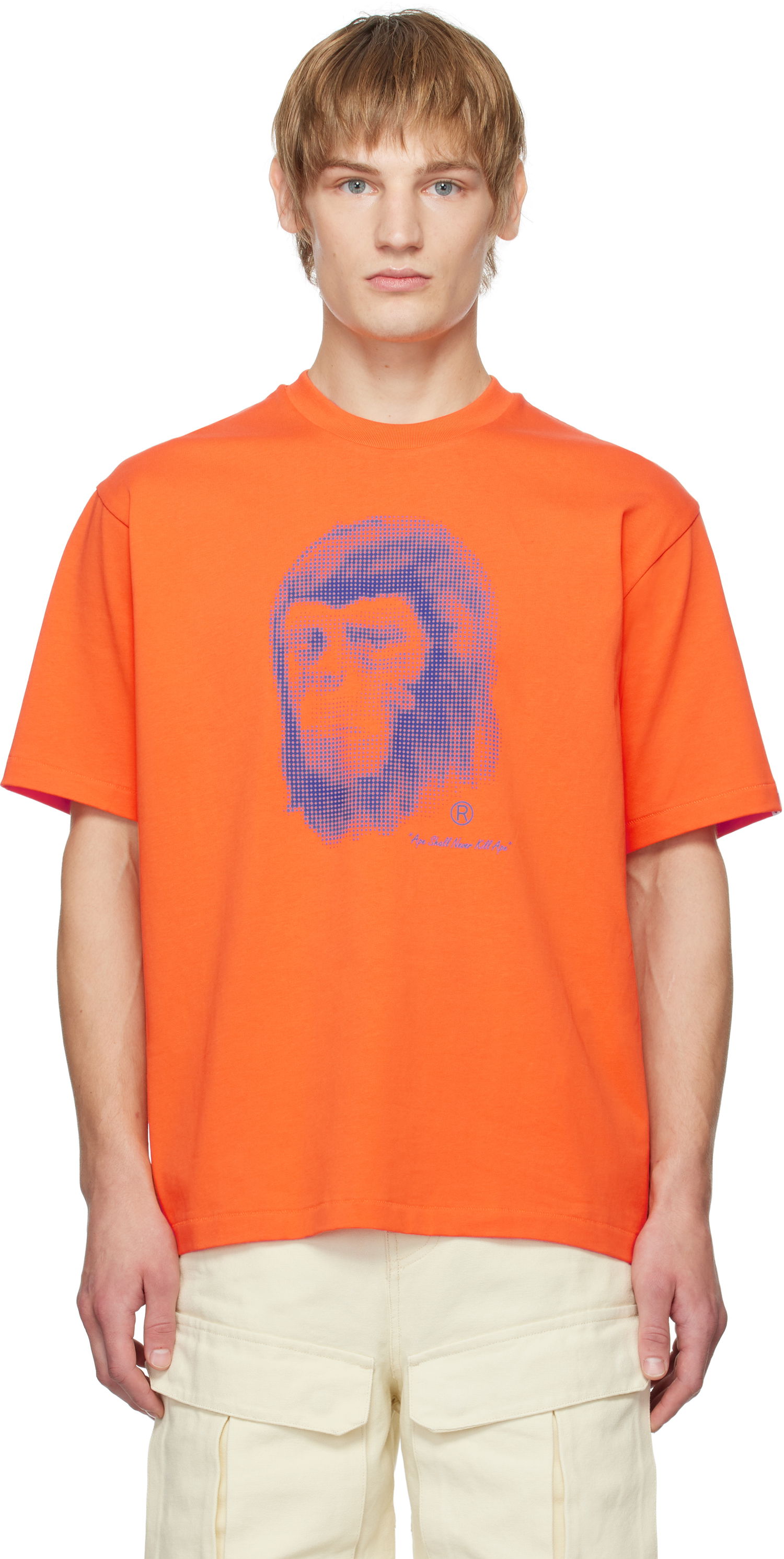 Tričko BAPE Pixel Comic Ape Head Graphic T-Shirt Oranžová | 001TEK801304M, 0