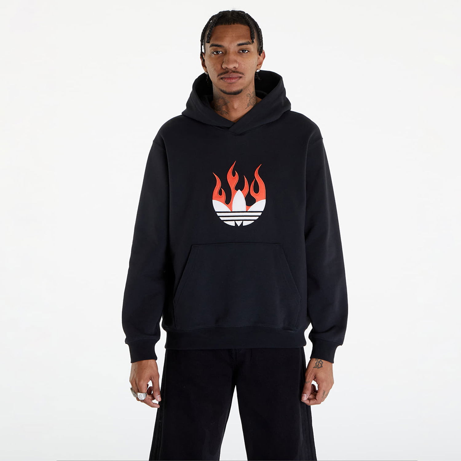 Mikina adidas Originals Flames Logo Hoodie Black Čierna | IS0208, 0