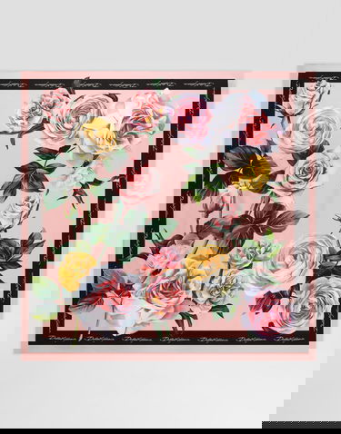 Šál Dolce & Gabbana Dolce & Gabbana Rose and Peony Print Silk Twill Scarf Ružová | FN090RGDCUIHF5IY, 2
