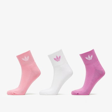 Spodná bielizeň a ponožky adidas Originals Mid Ankle Crew Socks 3-Pack Ružová | HL9229, 0