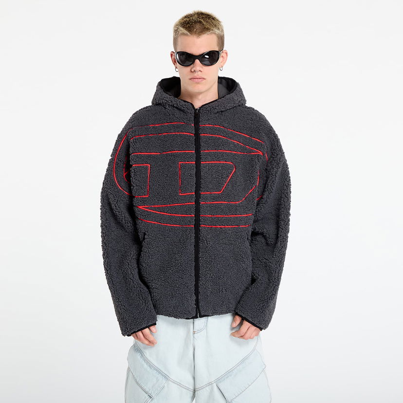 Mikina Diesel Diesel S-Zat Fleece Hoodie Šedá | A18947_0KIBT 9AW