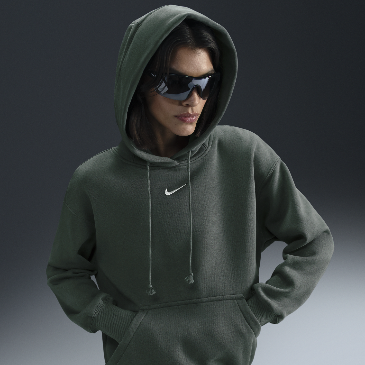 Mikina Nike Sportswear Phoenix Hoodie Relaxed Fit Zelené | DQ5860-338, 1