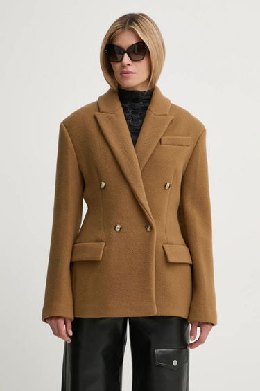 Bunda Nanushka Double-Breasted Wool Coat Hnedá | NW24FWJK39976, 0