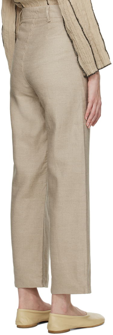 Nohavice Baserange Navalo Linen Straight-Leg Trousers Béžová | TRNA-LI-SU23, 2