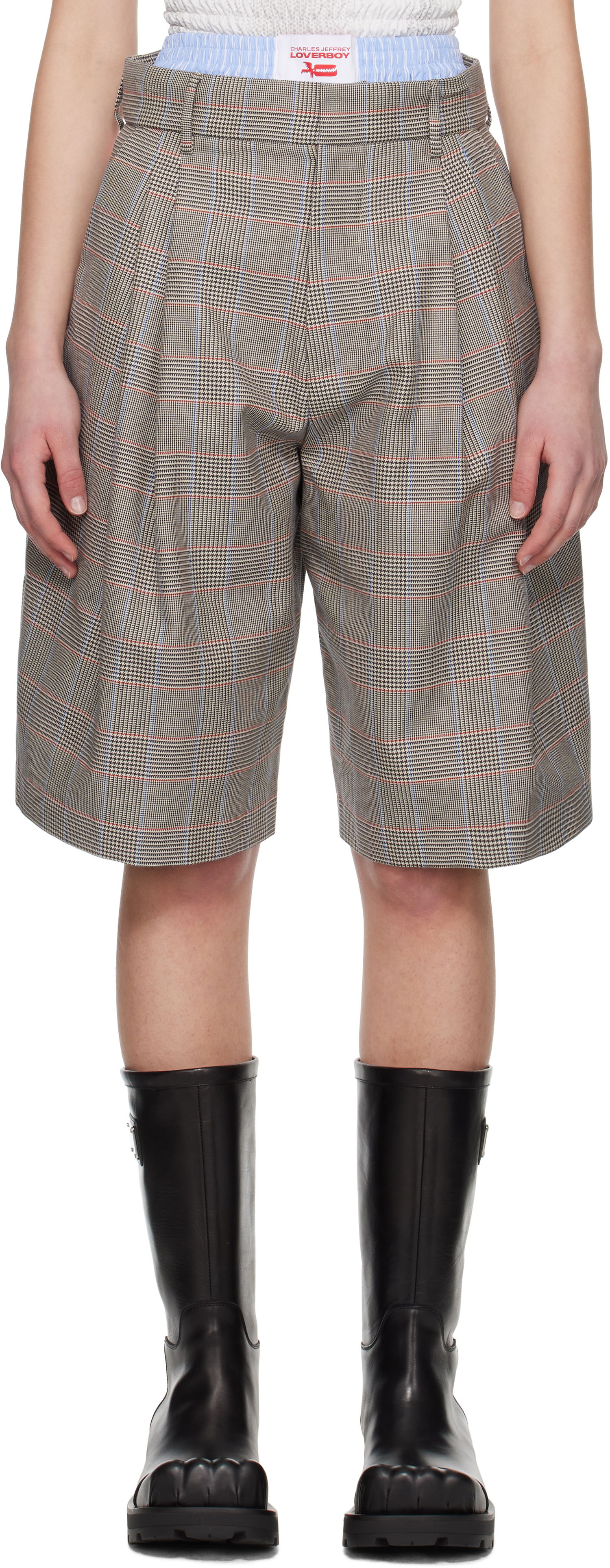 Šortky Charles Jeffrey Loverboy Charles Jeffrey LOVERBOY Aberdeen Plaid Shorts Hnedá | 54030102, 0