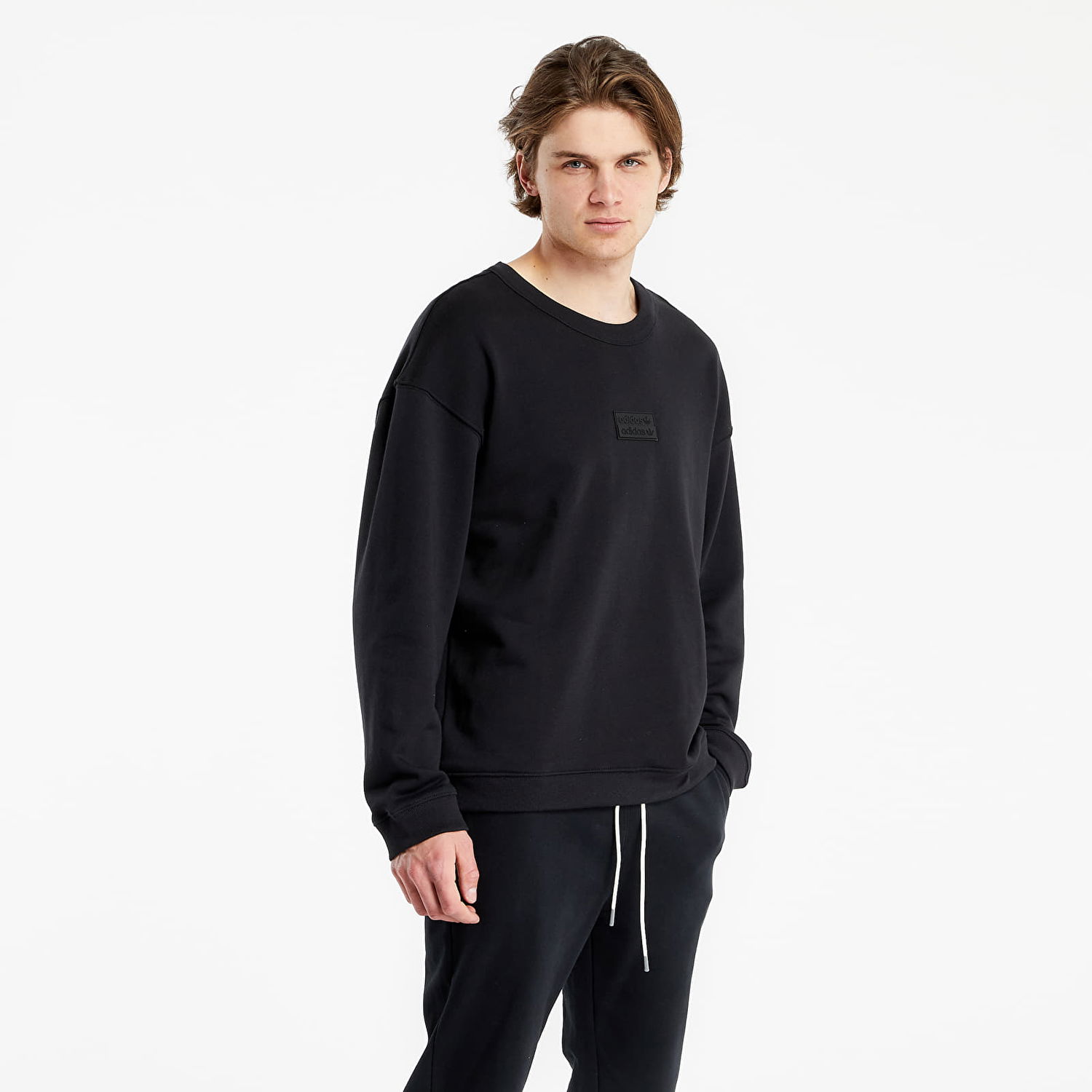 Mikina adidas Originals R.Y.V. Silicone Double Linear Badge Crew Sweatshirt Čierna | GN3293, 0