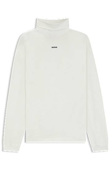 Tričko BOSS Rollneck long-sleeve logo T-shirt in cotton Biela | 50547372