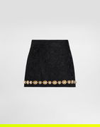 Dolce & Gabbana Brocade Miniskirt with Jewel Embellishments
