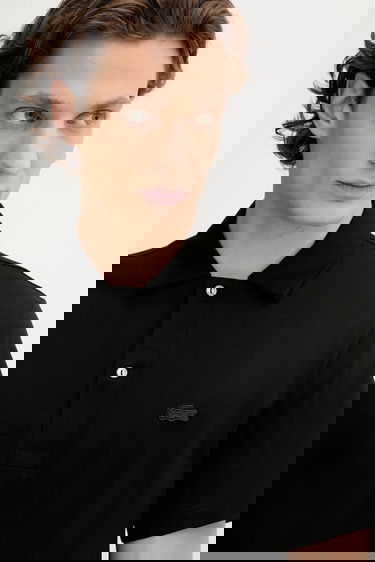 Polo tričko Lacoste Cotton Polo Shirt Čierna | DH5928, 3