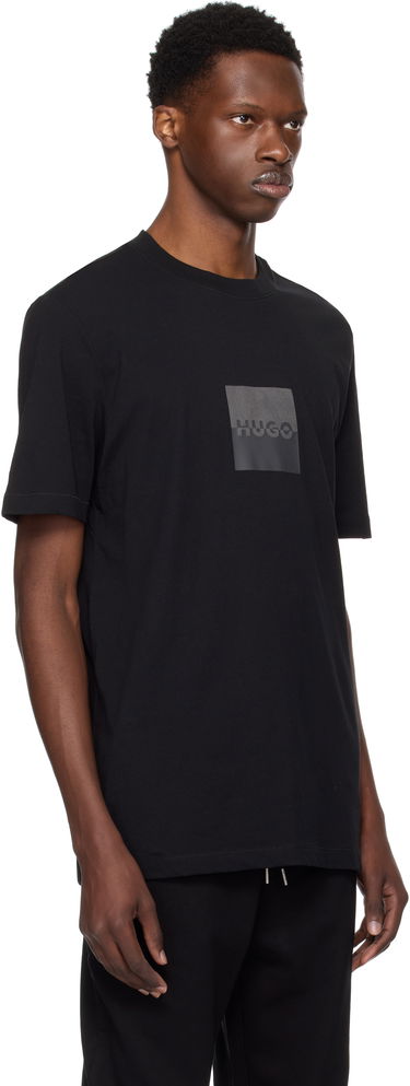 Tričko BOSS Hugo Cotton Jersey Split Logo T-Shirt Čierna | 50542784, 1