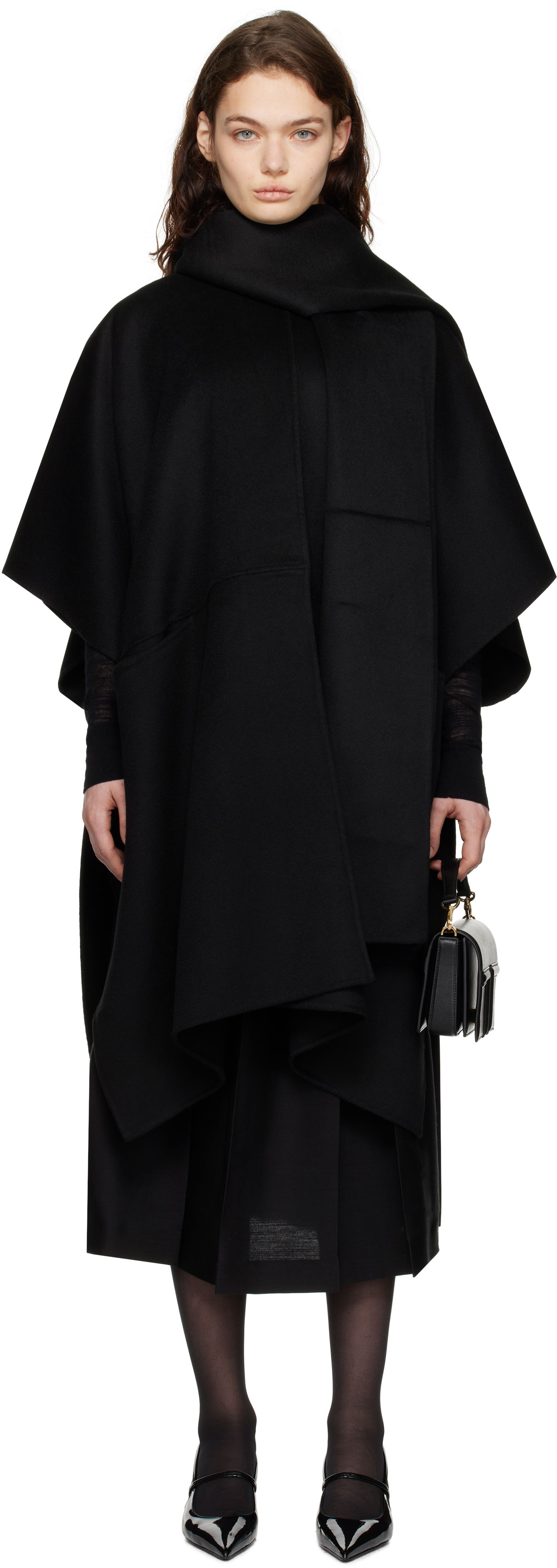 Kabáty TOTEME TOTEME Doublé Scarf Coat Čierna | 251-WRO4321-FB0006, 0