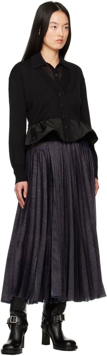 Sveter Moncler Moncler Cotton, Cashmere & Silk Peplum Cardigan Čierna | K10939B00038M4066, 4