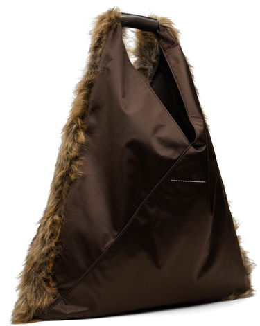 Tote bag Maison Margiela MM6 Maison Margiela Satin and Faux-Fur Tote Hnedá | S54WD0039 P8486, 4